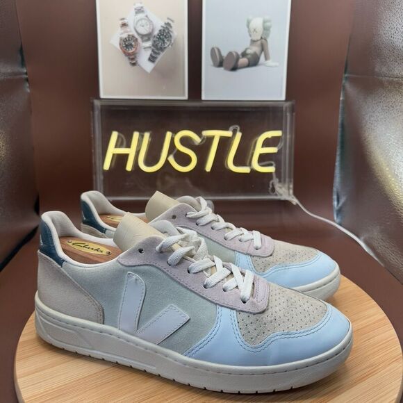 Veja Shoes - VEJA V-10 SUEDE JADE WHITE MULTICOLOR WOMENS SZ 8